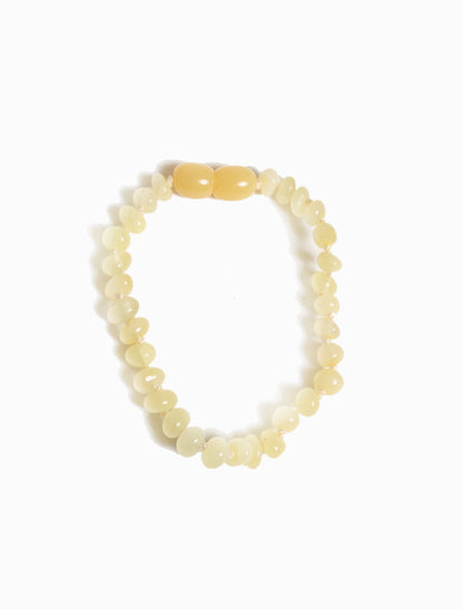 Alwero - Coni barnsteen armband baby - Vanille - 14cm - productfoto