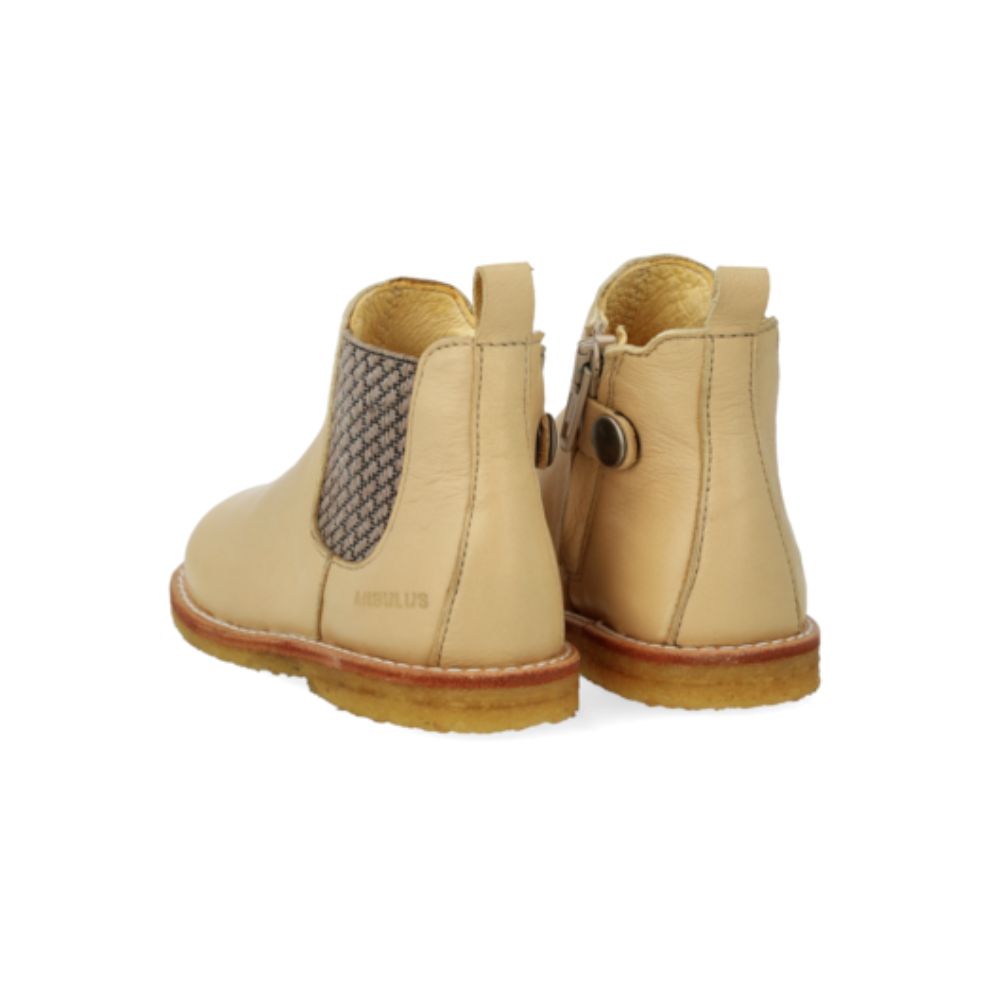 Classic chelsea laars - Leer - Oat/ecru check - Angulus achterkant