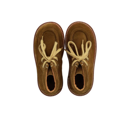 Bootschoentjes veter - Leer - Mustard - Angulus bovenkant