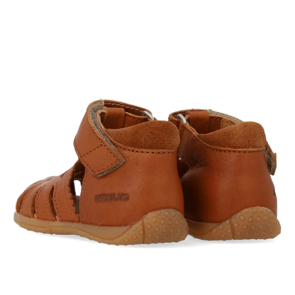 Angulus - The child's first sandal with contrast stitching - Eerste Sandaaltjes - Cognac - Chroomvrij Leer Zijaanzicht
