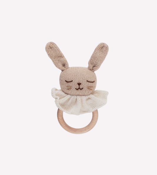 Bijtring/Teething ring - Bunny Sand/Konijn - Alpaca wol - Main Sauvage