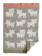 Wiegdeken Voff hondjes - Biologisch wol - Beige - 65x90 cm - Klippan - productfoto
