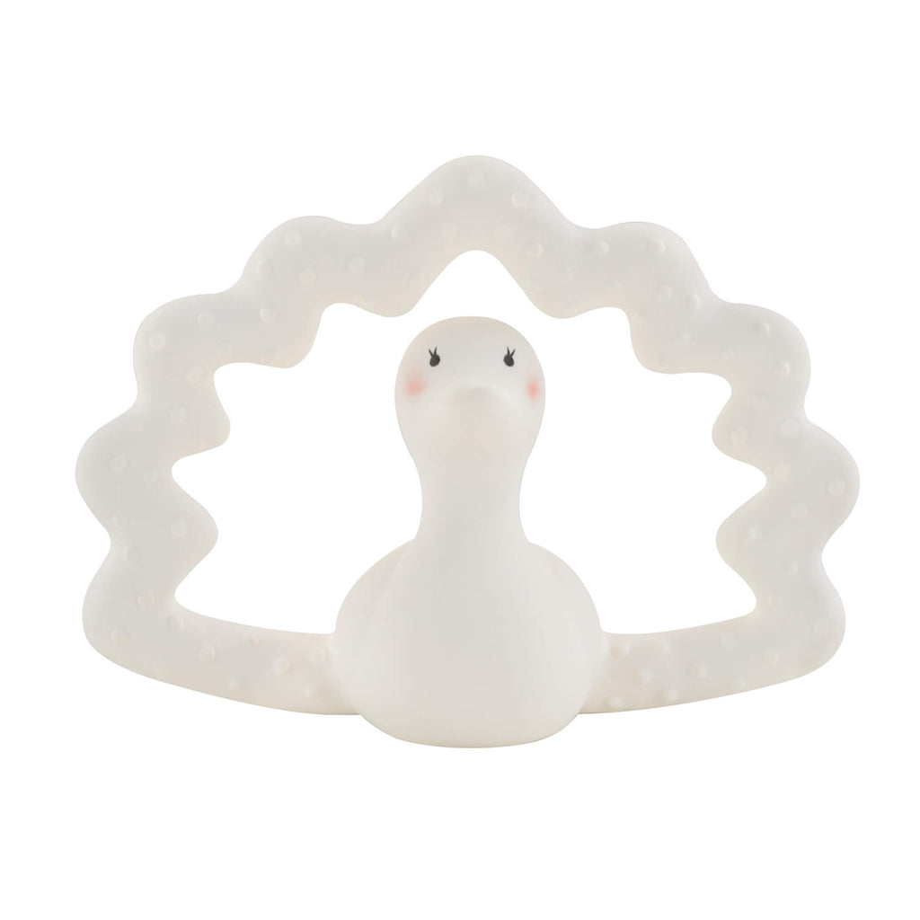Baby Bello - Bijtring Patsy de Pauw - Peafowl - 100% natuurlijk Hevea rubber - vooraanzicht