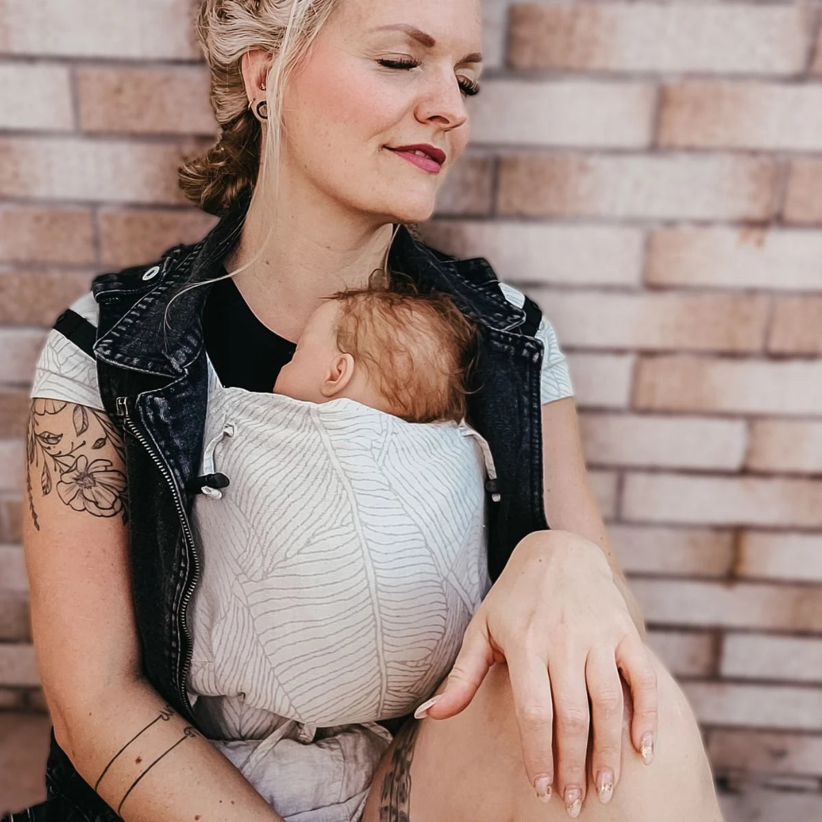 Primeo Grenada – Natural Linen – Ergonomische Babytrage – Baumwolle und Leinen – Von 2,5 bis 15 kg – Hoppediz