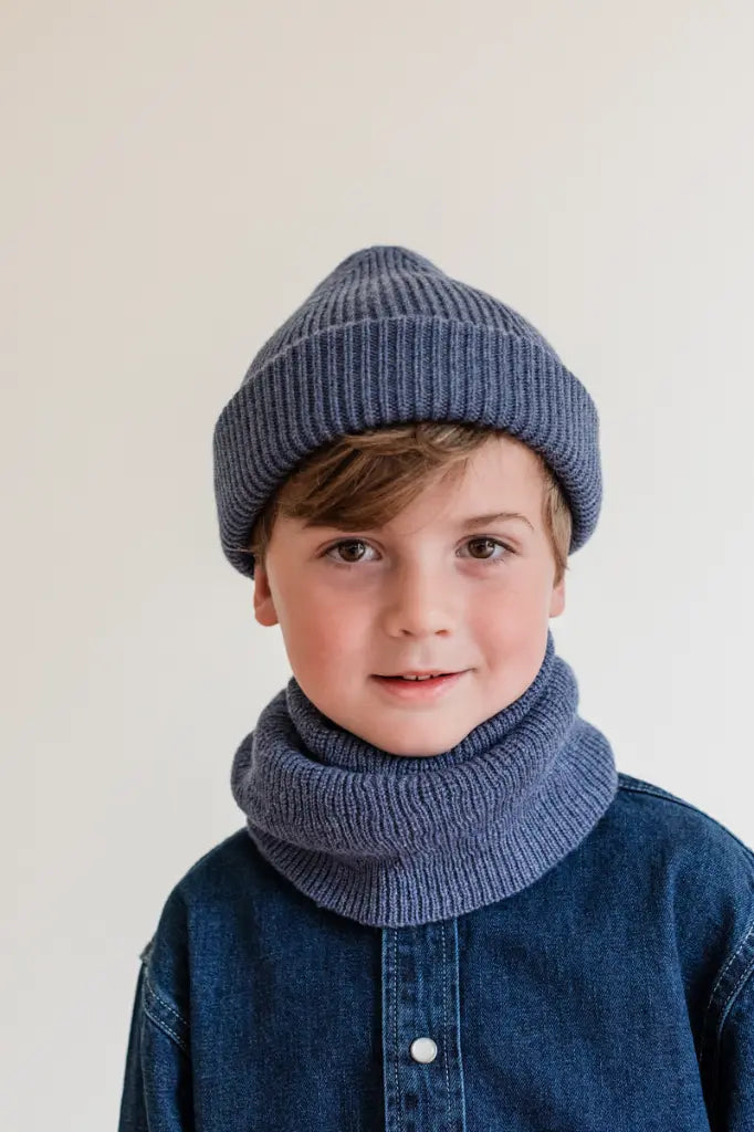 Beanie Fonzie Kids - 100% extra fine Italian merino wool - HVID