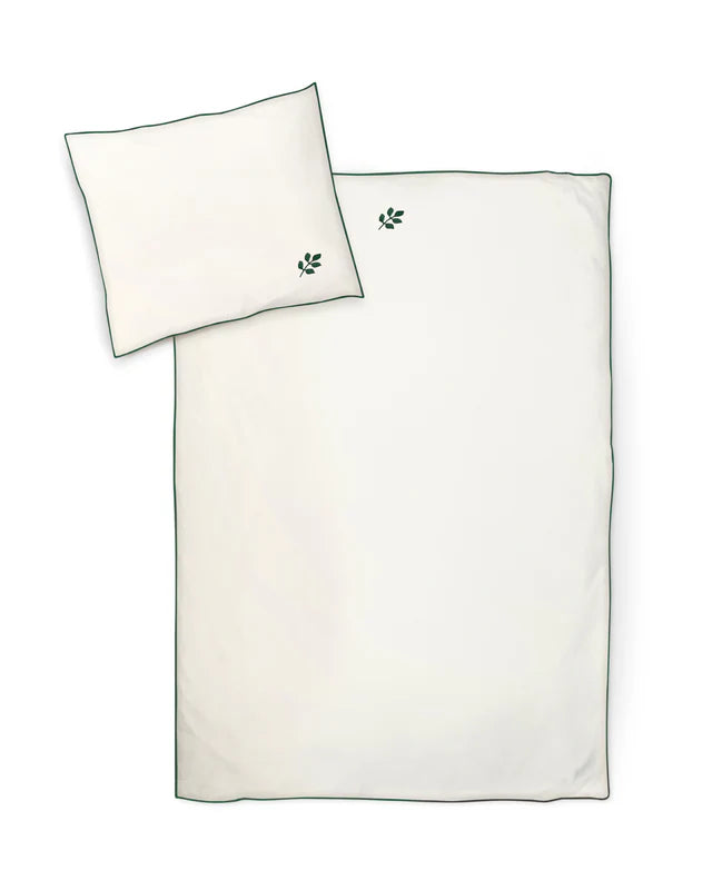 Junior Dekbed set - Leave embroidery - 100% biologisch katoen - 100x140 cm - Moonboon - verpakking - afbeelding 2