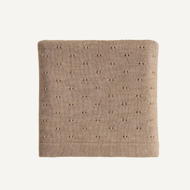 Baby Dekentje Ajour - Bibi Blanket - Merinowol - HVID - productfoto - afbeelding 2