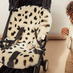 Merino wollen kinderwagen inleg Snuggler® - Leopard Peanut - BINIBAMBA