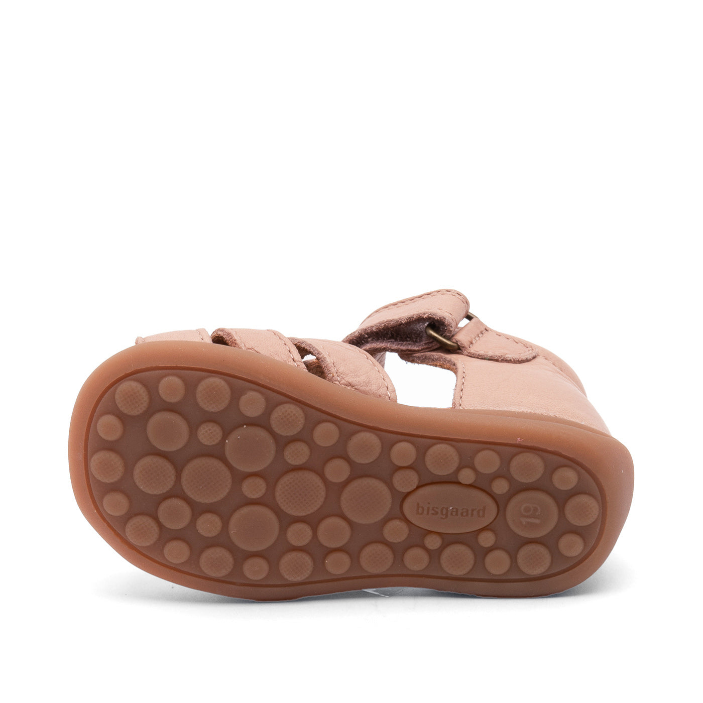 Leren sandaal - Gesloten teen - Nude/roze - Bisgaard zool