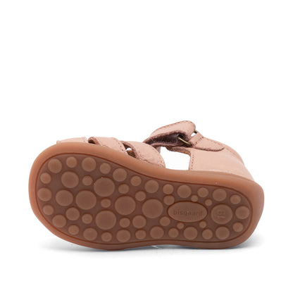 Leren sandaal - Gesloten teen - Nude/roze - Bisgaard zool