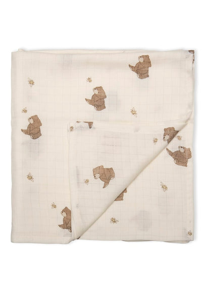 Hydrophilic Swaddle - Organic Cotton - 120 x 120 cm - Bees and Bears - That's Mine