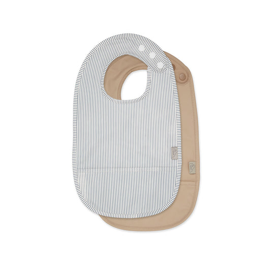 CamCam Copenhagen - Bib with pocket (2-pack) - Slabbetje met opvangzak - Classic blue stripe