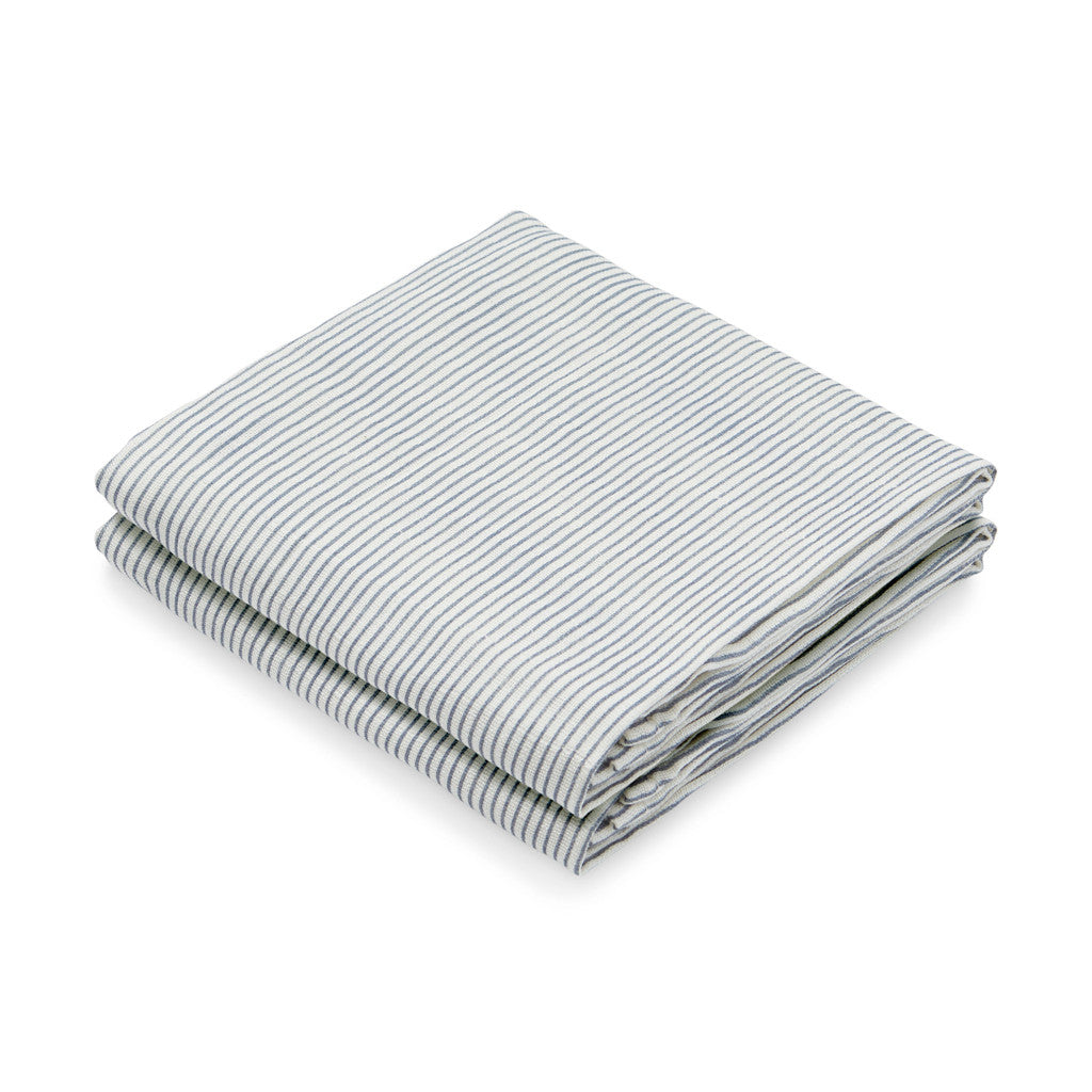 CamCam Copenhagen - Muslin Cloth (2-pack) Blue Stripe - Hydrofiele doeken - GOTS