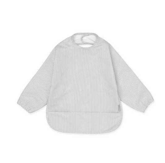 CamCam Copenhagen - Longsleeved Bib Blue Stripes - Slabbetje met lange mouwen