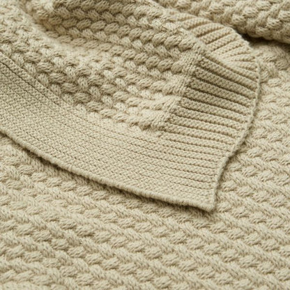 CamCam Copenhagen - Harper Baby Knit Throw - GOTS - Latte - Dekentje - close up