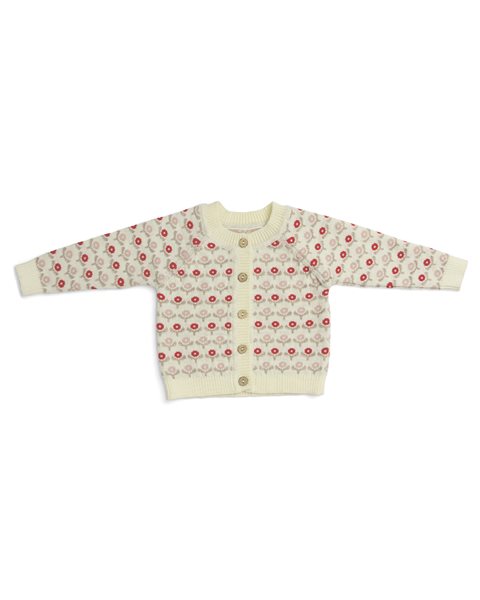 Gebreid vest Bloemen - Flower Garden – 100% merinowol - SmallStuff