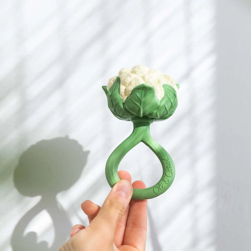 Bloemkool rammelaar & bijtring - 0+ jaar - Cauliflower Rattle Toy - Natuurrubber - Oli & Carol - productfoto - afbeelding 2