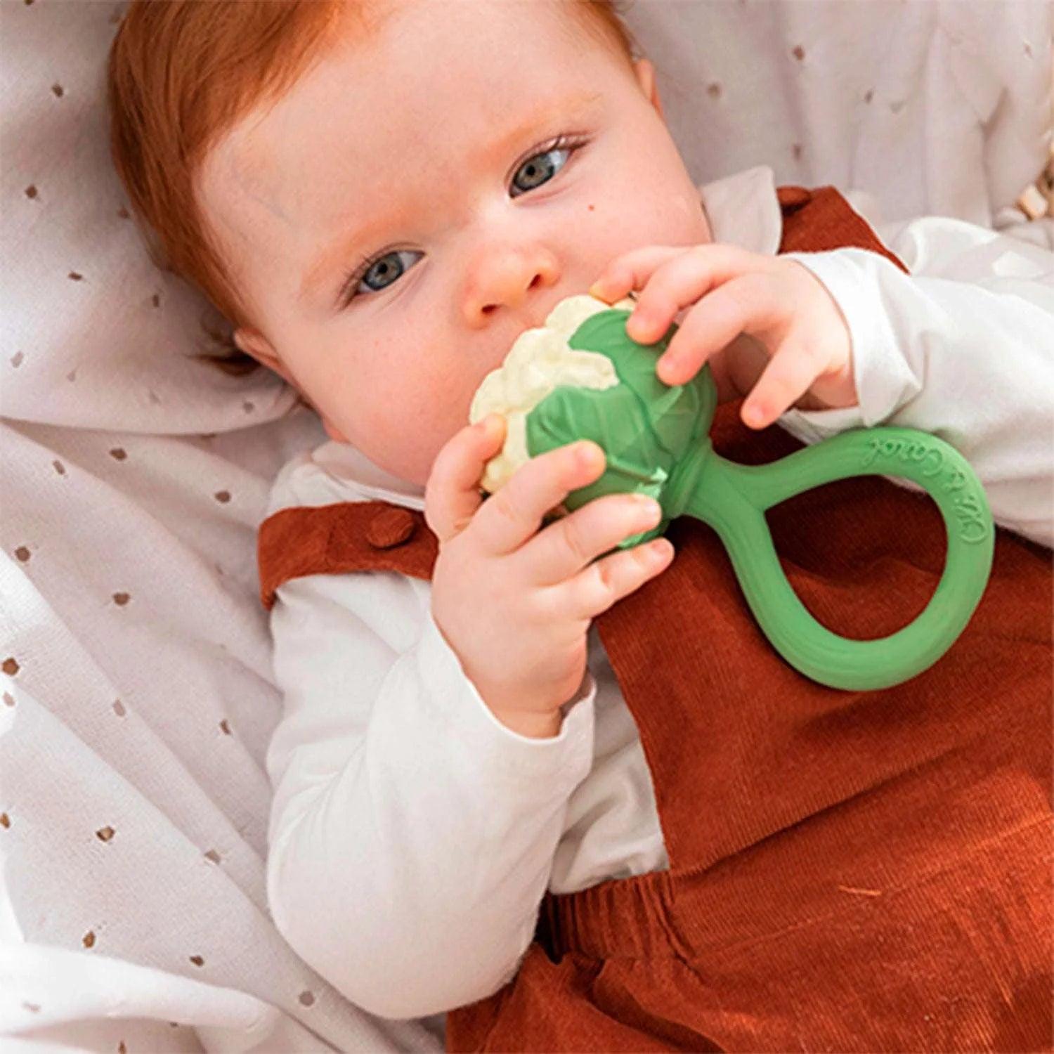 Bloemkool rammelaar & bijtring - 0+ jaar - Cauliflower Rattle Toy - Natuurrubber - Oli & Carol - productfoto - afbeelding 8