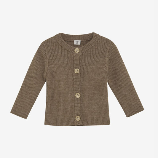 Gebreid vestje - Merino wol - Cocoa Creme/bruin - CeLaVi voor