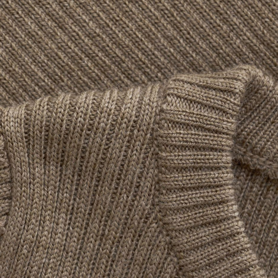 Gebreid vestje - Merino wol - Cocoa Creme/bruin - CeLaVi close