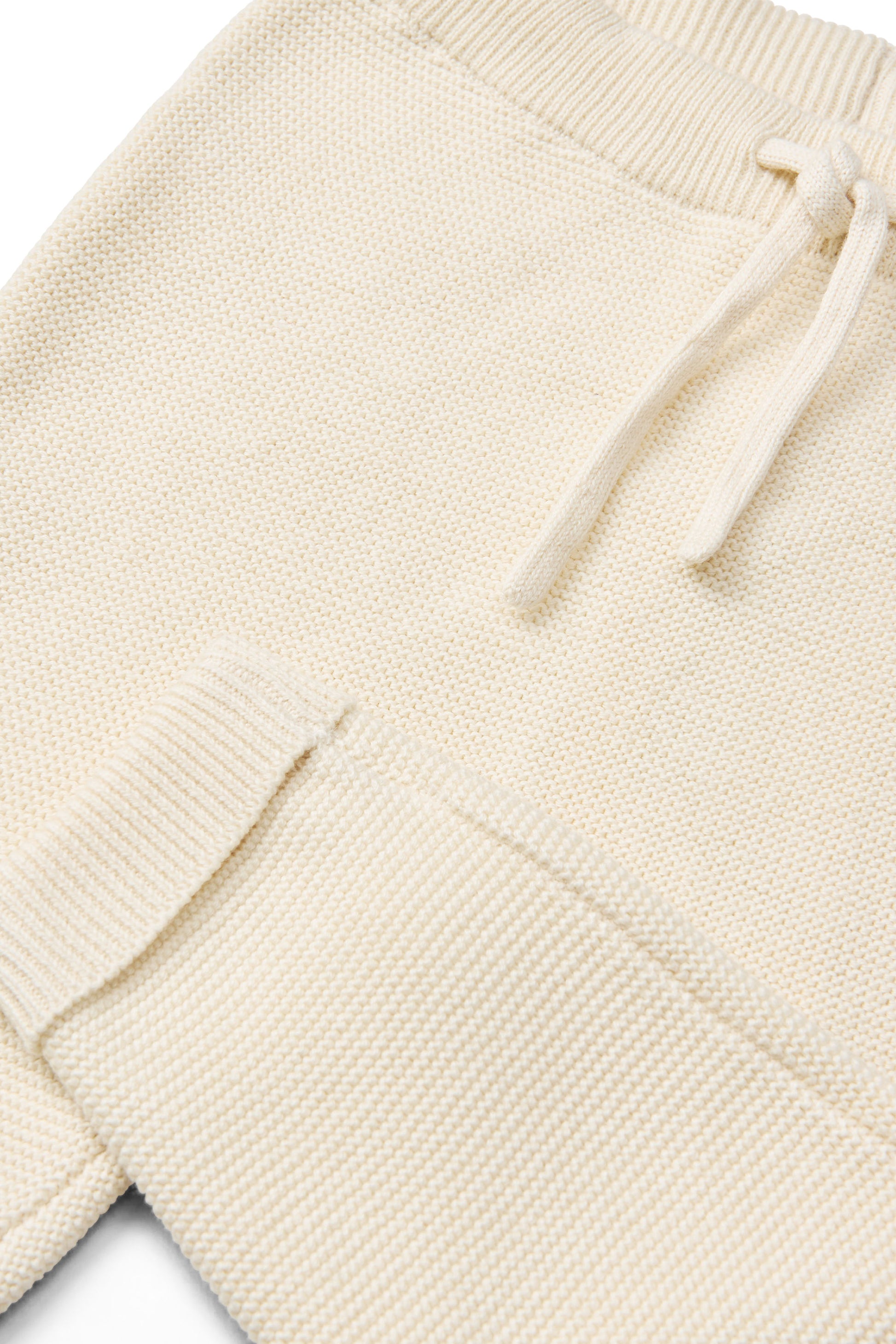 Gebreid broekje - Cotton Baby Leggings - Biologisch katoen - Ecru/Cream - Copenhagen Colors close
