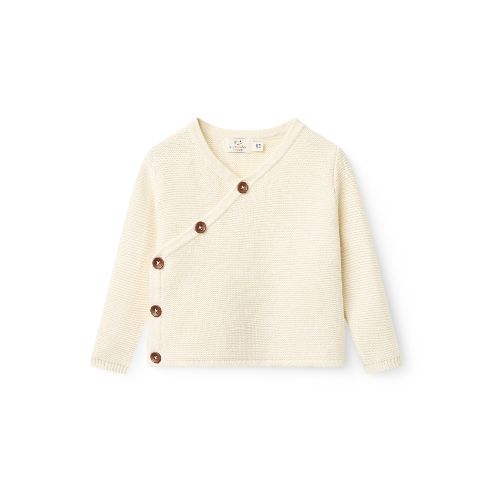 Gebereid baby vestje - Biologisch katoen - Ecru/Creme - Copenhagen Colors - voorkant