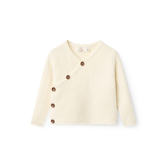 Gebereid baby vestje - Biologisch katoen - Ecru/Creme - Copenhagen Colors - voorkant