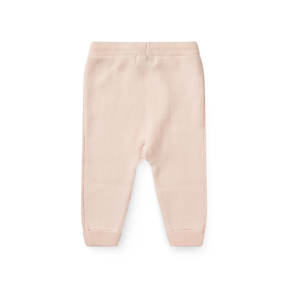 Gebreid broekje - Cotton Baby Leggings - Biologisch katoen - Roze/Soft Pink - Copenhagen Colors achter