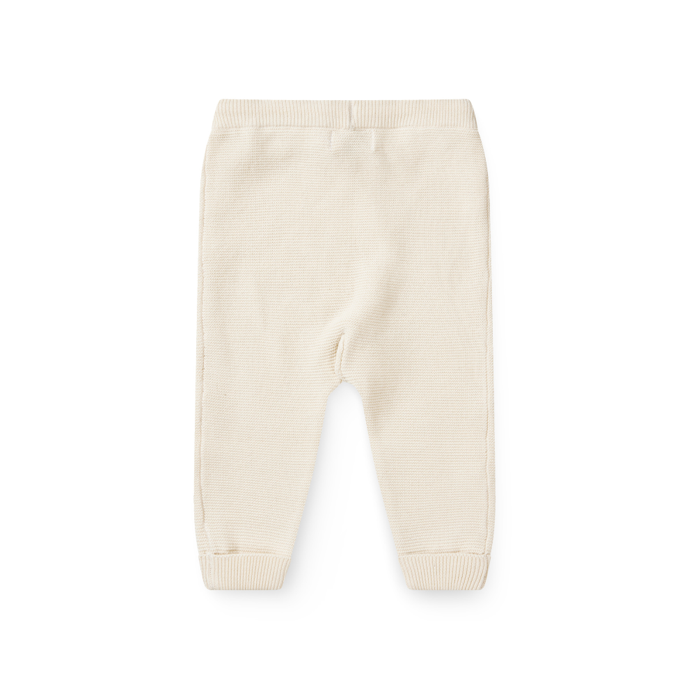 Gebreid broekje - Cotton Baby Leggings - Biologisch katoen - Ecru/Cream - Copenhagen Colors achter