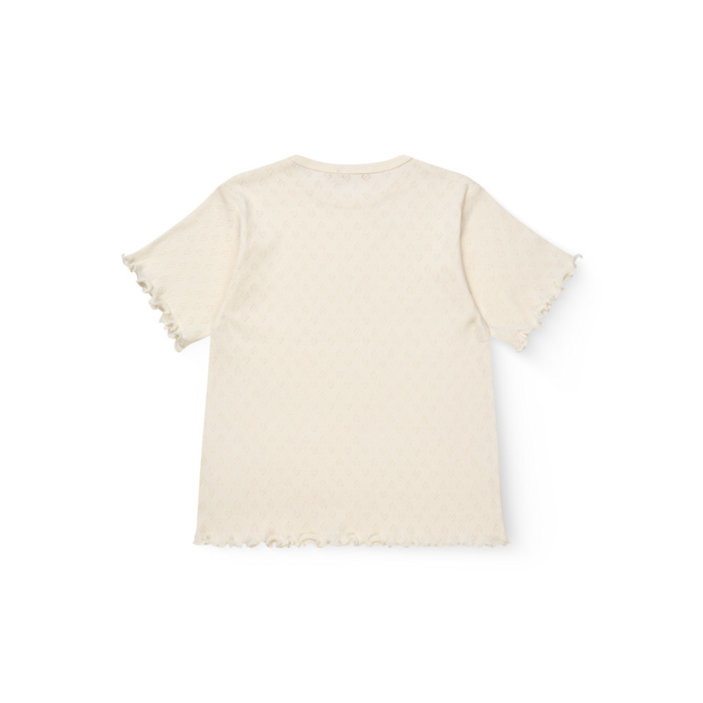 T-shirt pointelle - Hartjes - Biologisch katoen - Copenhagen Colors wit achter