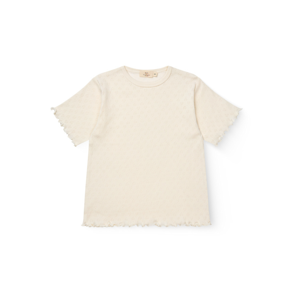 T-shirt pointelle - Hartjes - Biologisch katoen - Copenhagen Colors wit voor