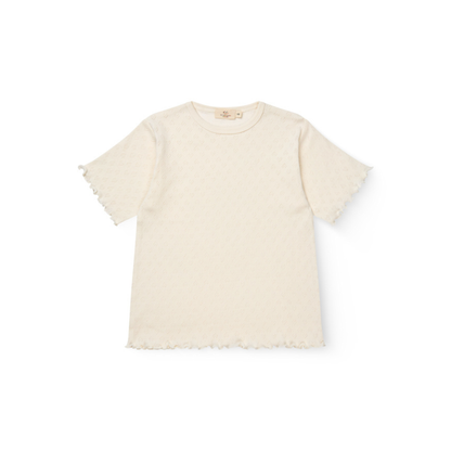 T-shirt pointelle - Hartjes - Biologisch katoen - Copenhagen Colors wit voor