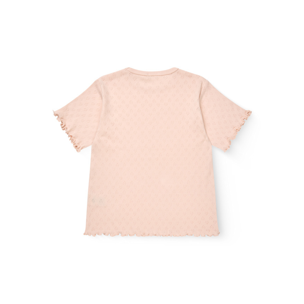 T-shirt pointelle - Hartjes - Biologisch katoen - Copenhagen Colors roze achter