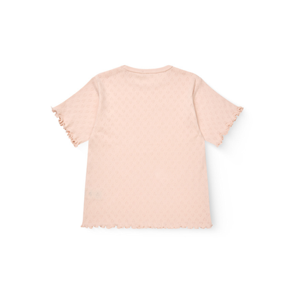 T-shirt pointelle - Hartjes - Biologisch katoen - Copenhagen Colors roze achter