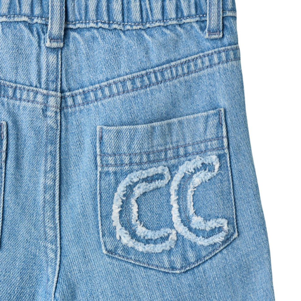 Spijkerboek wide leg - Biologisch katoen - Blue Indigo - Copenhagen Colors close up