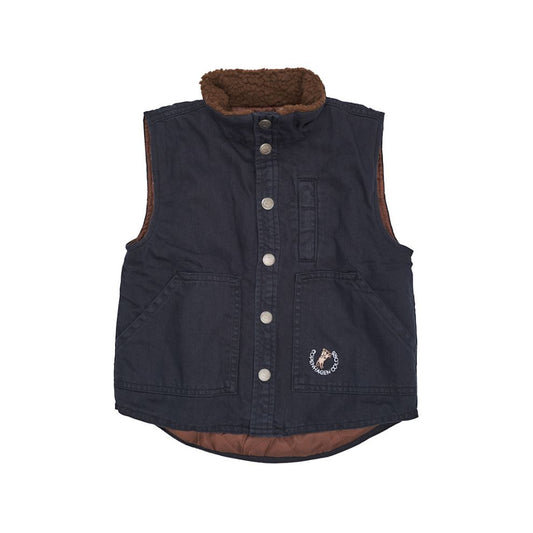 Bodywarmer Twill - Biologisch katoen - Navy - Copenhagen Colors voorkant