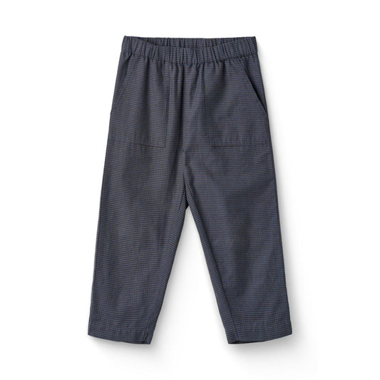 Pantalon broek - Biologisch katoen - Check blue - Copenhagen Colors voorkant
