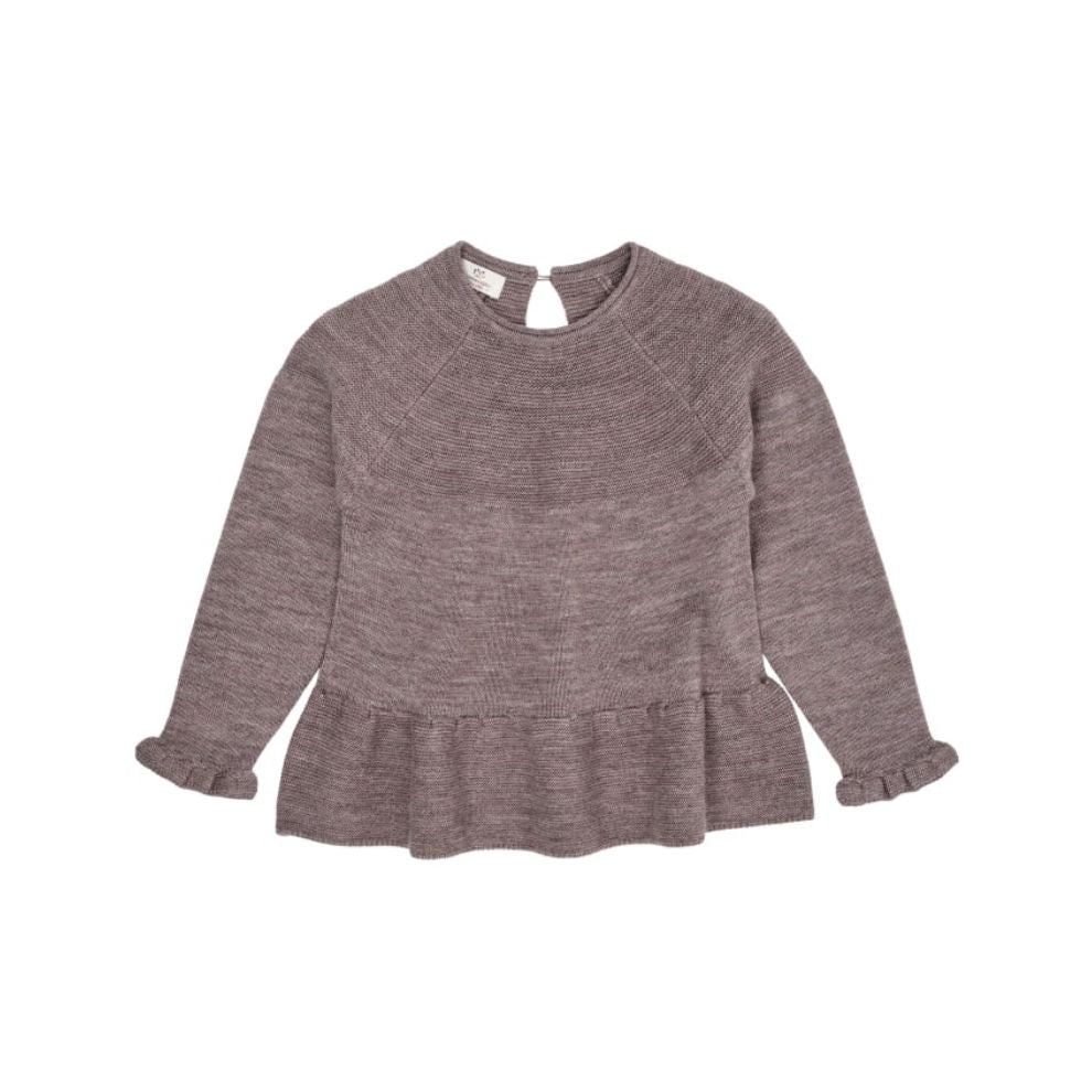Gebreide trui ruffels - Merino wol - Bruin - Copenhagen Colors voor