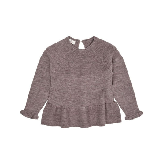 Gebreide trui ruffels - Merino wol - Bruin - Copenhagen Colors voor