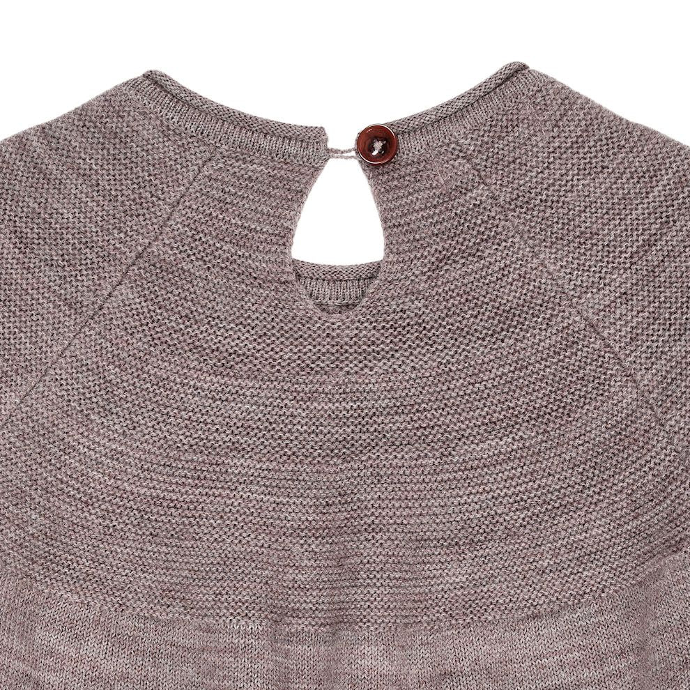 Gebreide trui ruffels - Merino wol - Bruin - Copenhagen Colors bovenkant