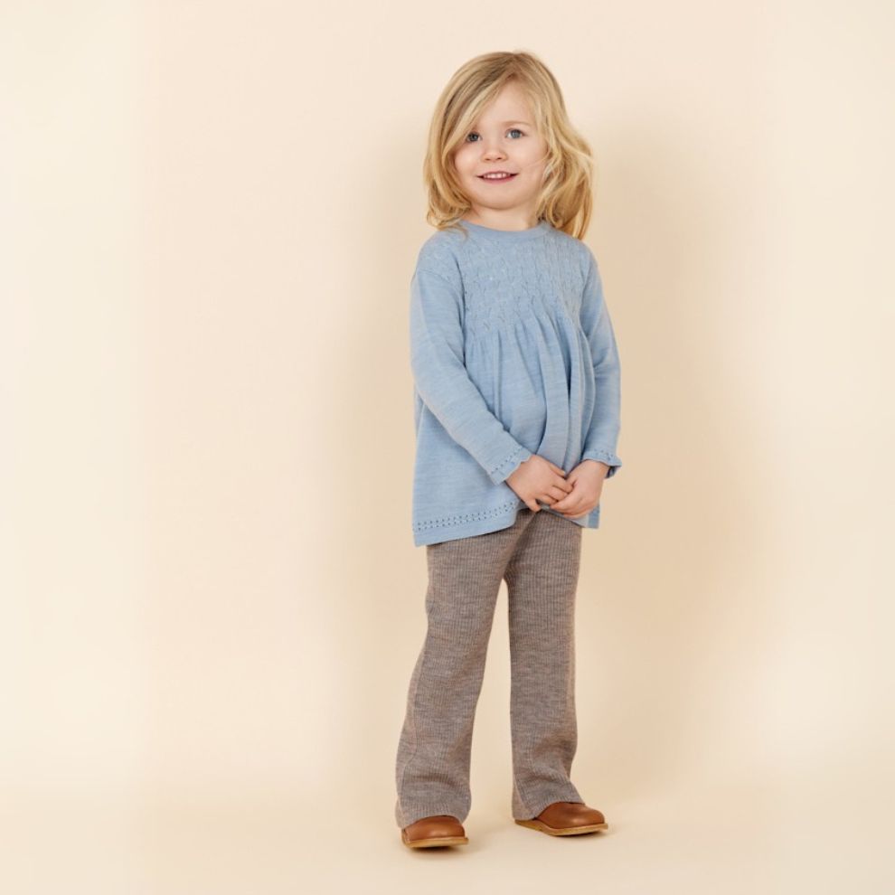 Gebreide broek - Merino wol - Wide fit - Bruin - Copenhagen Colors kind