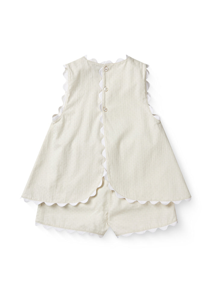 Top & broekje set - Deco top & shorts set - Biologisch katoen - Copenhagen Colors achter cream