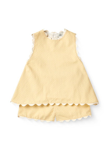Top & broekje set - Deco top & shorts set - Biologisch katoen - Copenhagen Colors voor geel