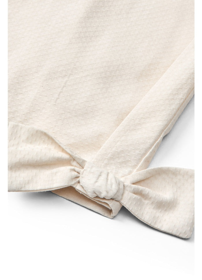 Broek met strik - Biologisch katoen - Cream/wit - Copenhagen Colors close up