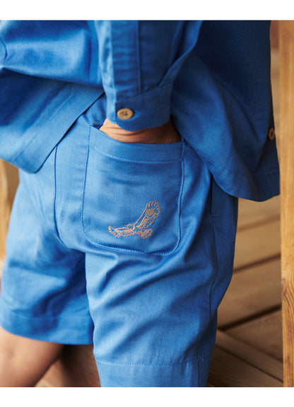 Kort broekje - Biologisch katoen - Kobalt blauw - Copenhagen Colors model