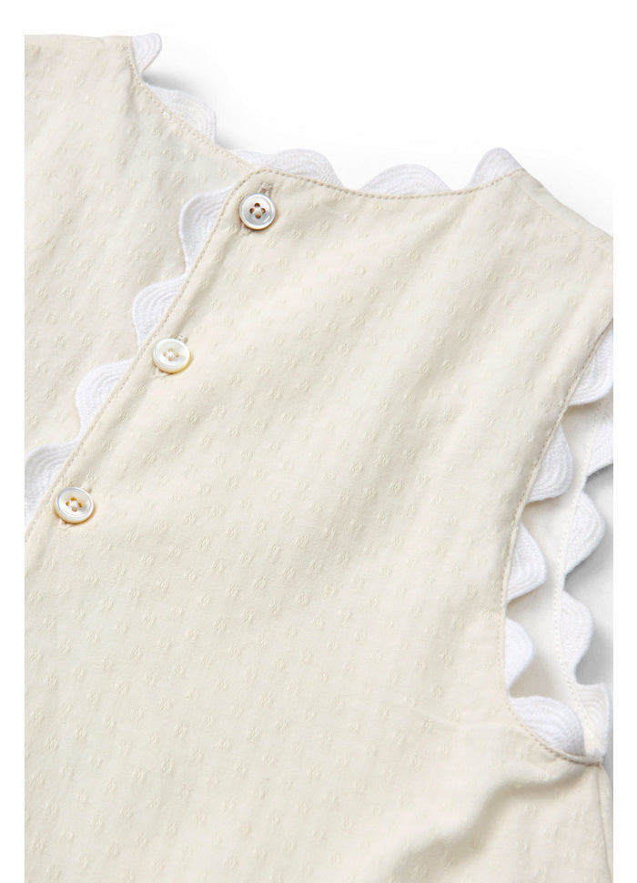 Top & broekje set - Deco top & shorts set - Biologisch katoen - Copenhagen Colors cream close up