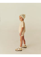Kort gebreid broekje - Jacquard Beige Check - Katoen - Copenhagen Colors model