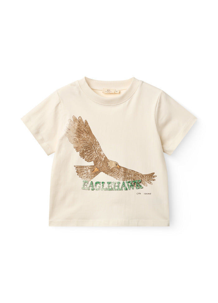 T-shirt Eaglehawk - Biologisch katoen - Cream/wit - Copenhagen Colors voor