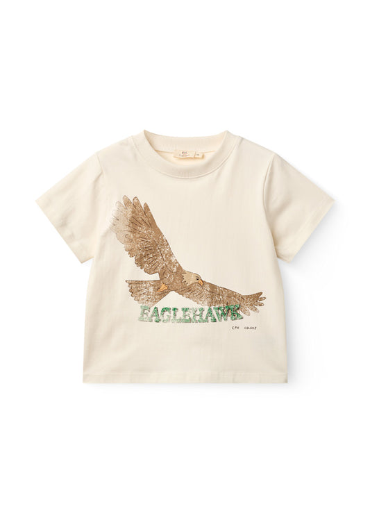 T-shirt Eaglehawk - Biologisch katoen - Cream/wit - Copenhagen Colors voor