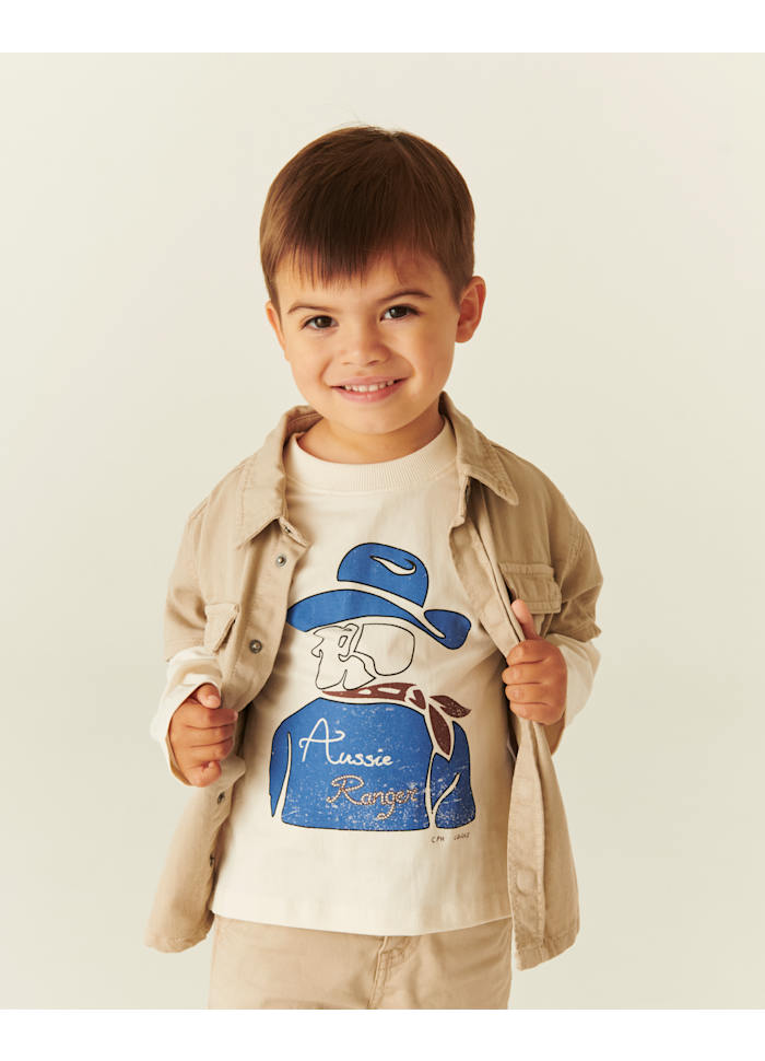 Lange mouwen T-shirt - Aussie Ranger Print - Biologisch katoen - Copenhagen Colors kind